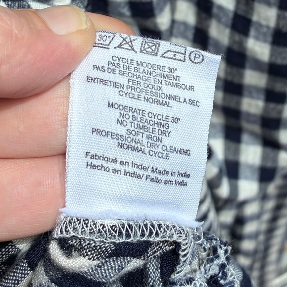 Hartford NWOT Rain Woven Dress, Blue Gingham, French Size 3 Large, Bell Sleeves - Picture 9 of 10